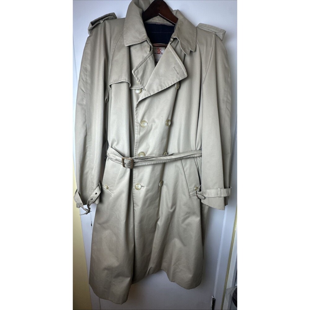 RARE BARACUTA FOUR CLIMES VINTAGE TRENCH COAT Detachable Insert + Plaid Size 46